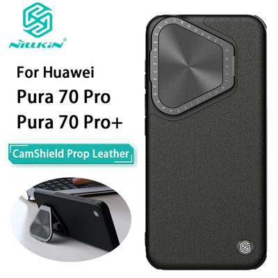 Huawei Pura 70 Pro Plus Pro+ Telefonikott Nillkin CamShield Prop Nahast Kõva PC+TPU Kest Põrutuskindel Tagakaas