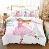 3D souprava ložního prádla pro dívčí pokoj Taneční dívčí povlak na peřinu 2/3dílný dárek k narozeninám AU140 * 210 v plné velikosti mikrovlákno Rychleschnoucí měkký bytový textil