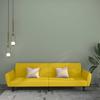 2 Seater Yellow Velvet Sofa Bed