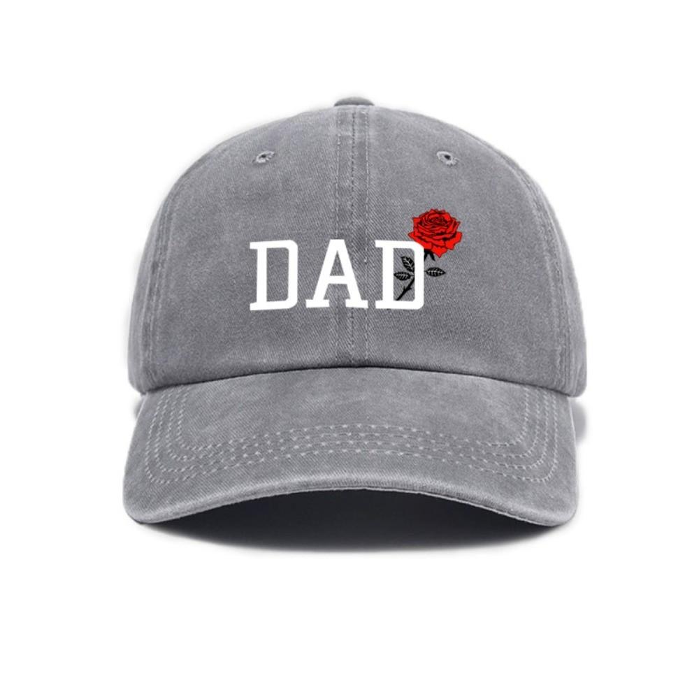 2pcs/set Classic Mom Dad Rose Printed Cap Washed Cotton Couple Cap Baseball Hats For Man Women