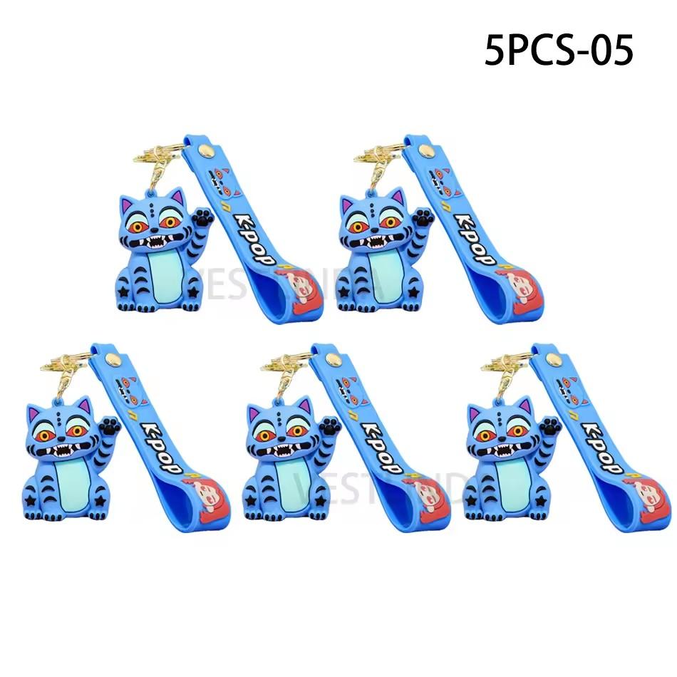 1/10PCS KPOP Demon Hunters Keychain Tiger Character PVC Model Keychain Adorable Harajuku Style Key Ring for Friends Fans Halloween