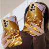 Golden Crown Ring Letter For Samsung A36 A35 A34 A33 A32 A31 A26 A25 A23 A22 A21s A73 A72 A71 A42 A56 13 Golden Glass Phone Case