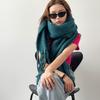 Winter fashion versatile scarf solid color mohair thickened warm scarf women's shawl