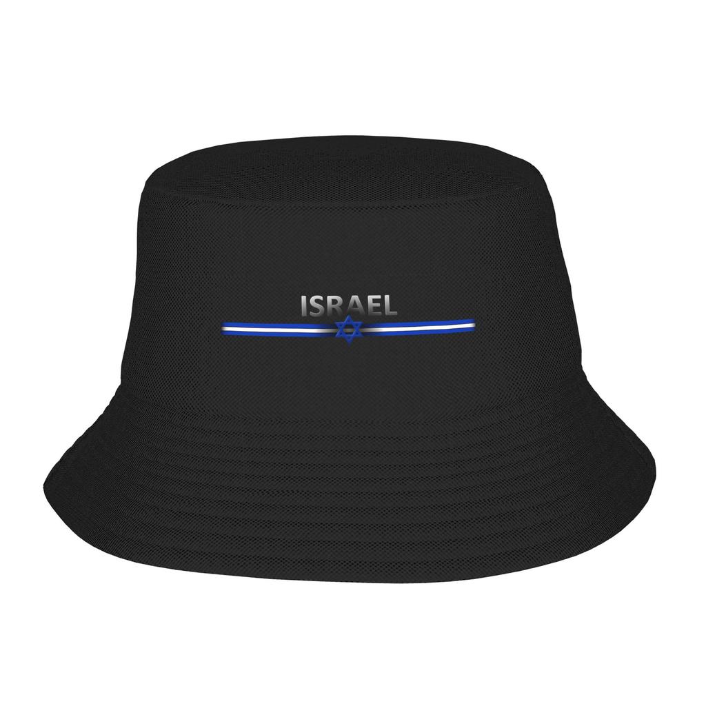 Custom Israel National Emblem Coat Of Arms Bucket Hat for Women Unisex Print Summer Beach Sun Camping Cap