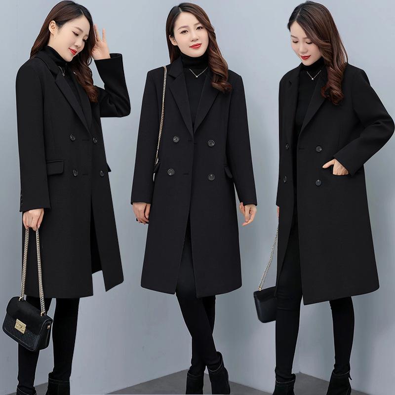 2026 Autumn/Winter Plus Size Women's Mid-Length Wool Suit Coat [0815]