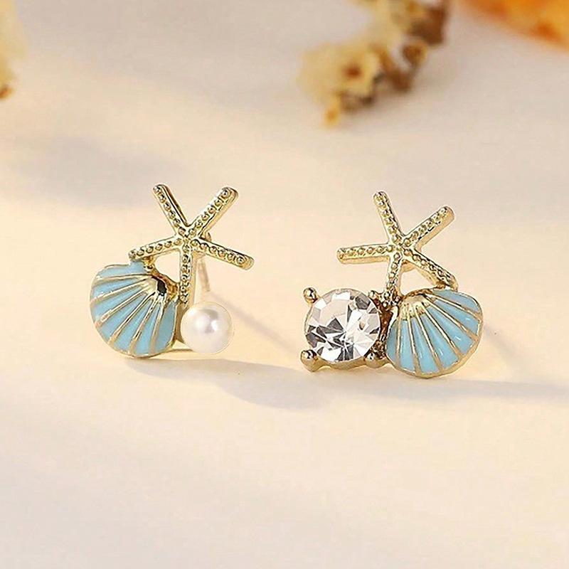 

Autumn on the new starfish shell stud earrings simple personality small sweet earrings niche design stud earrings