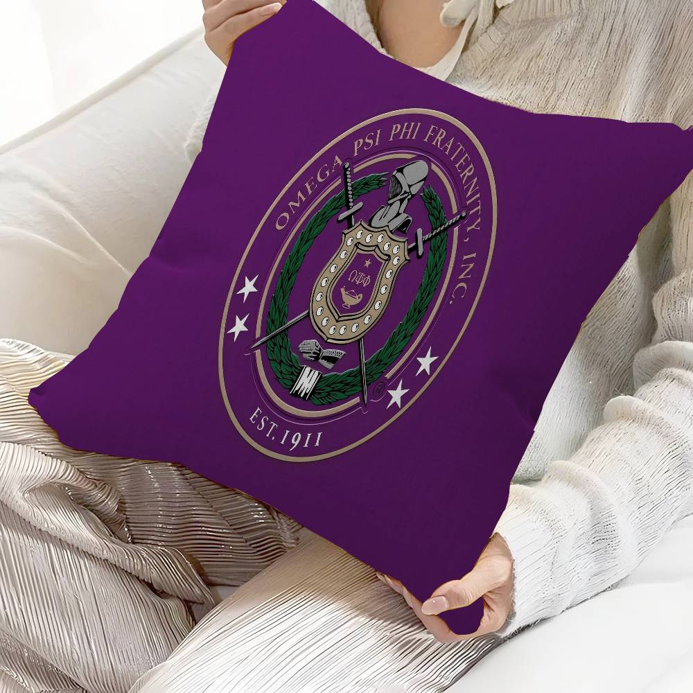 African American Omegas Psi Phi Cushion Cover Inches Farmhouse Decor Home Throw Pillow Covers For Couch Decorations