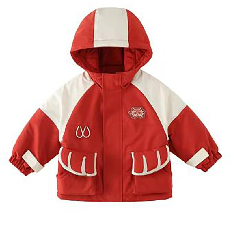 

Детское зимнее пальто с капюшоном, разноцветное, с рисунком из мультфильмов, с небольшой водонепроницаемостью, пастернак, теплая детская одежда 80cm красный