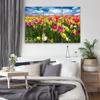 Three Piece Picture Canvas Print Colourful Flowers Meadow