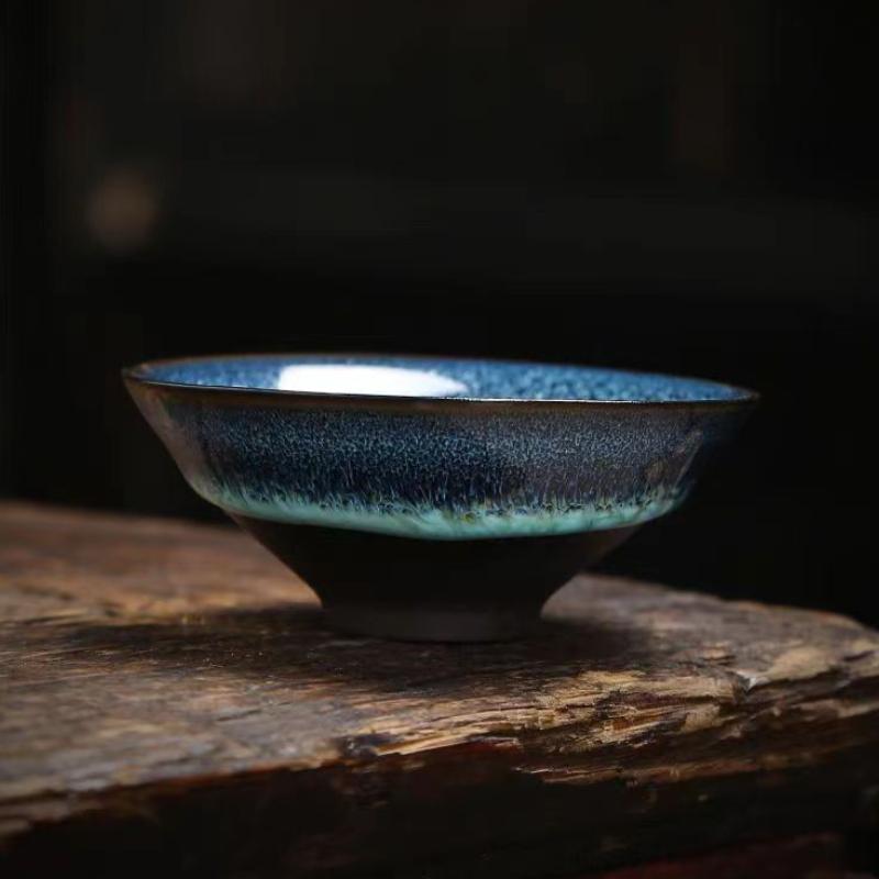 Exquis service à thé Ciel étoilé 6 pièces tasse à thé glaçure temmoku tasses à thé Kung Fu tasse à thé chinoise en porcelaine faite à la main