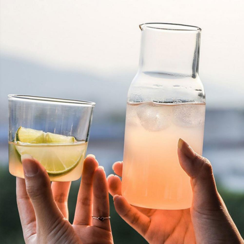 550ml Glass Teacup Set Heat-Resistant Drinking Juice Cup With Tea Pitcher Water Bottle Home Cafe Drinkware Glass Juice Drink Pot