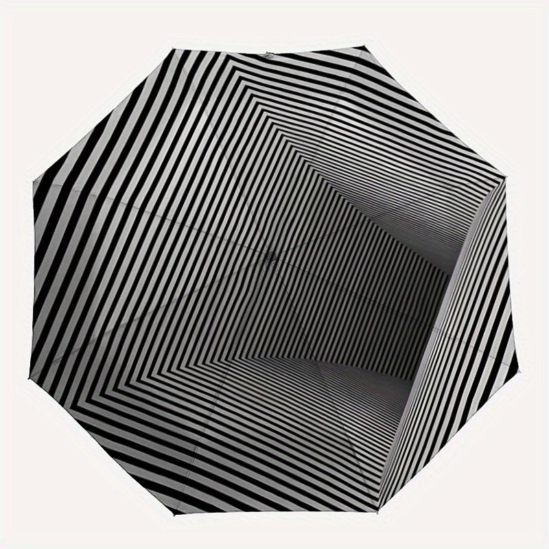

1pc Optical Illusion Automatic Opening/closing Umbrella with Auto Open/Close, Windproof, Foldable Sunshade yy250811133