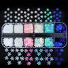Christmas Snowflake Nail Sequins Holographic Snowflakes Flake Nail Glitter Confetti Spakely Nail Stickers for Nail Decor