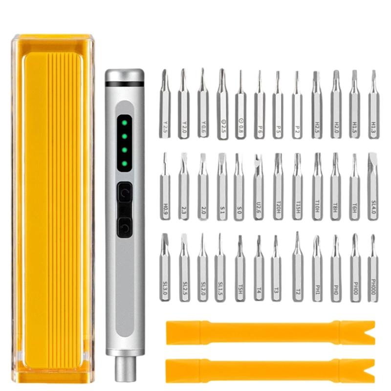 41 in 1 Electric Precise Screwdriver Kit with 36 Magnetic Bits Rechargeable Battery LED Light for Phone Electronics Repair