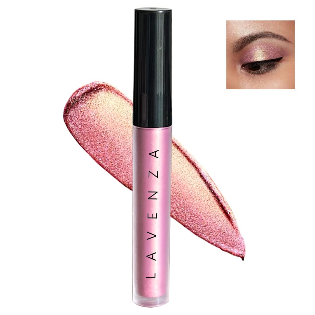 Жидкие тени для век Lavenza - Двухцветные Pink & Metallic Gold одним движением | Дуохромный шиммер, Стойкие, Не размазываются | Без силикона и талька | Sensi