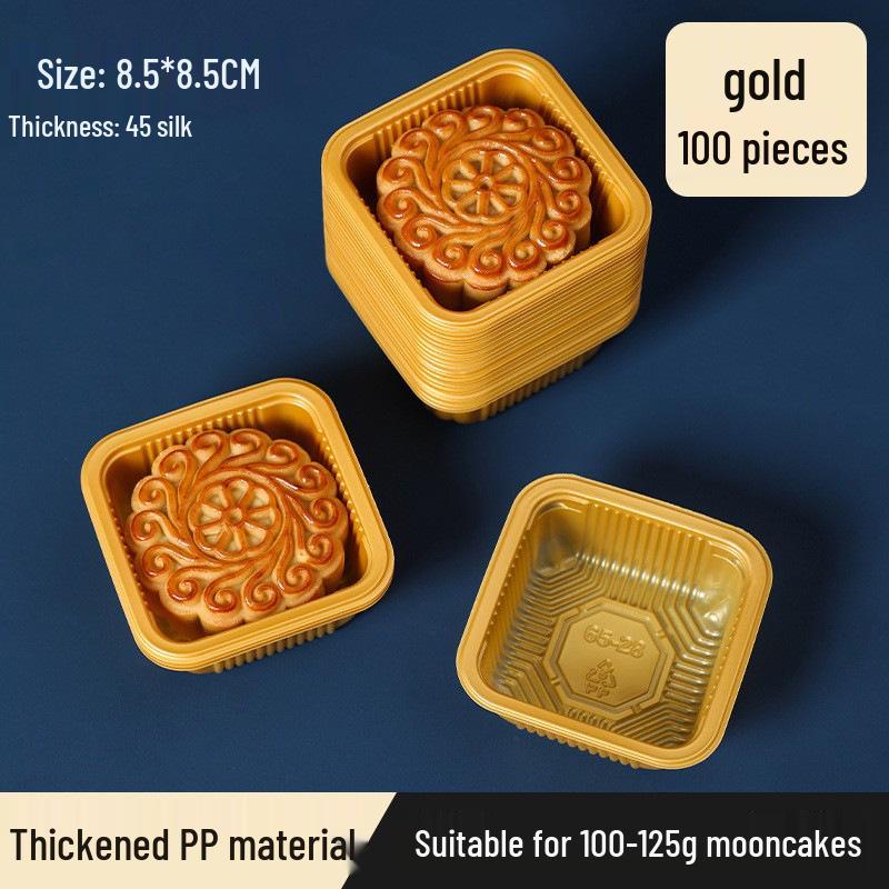 Golden Mooncake Blister Packaging: Salted Egg Yolk Pastry Tray with Mung Bean Cake Blister Box.