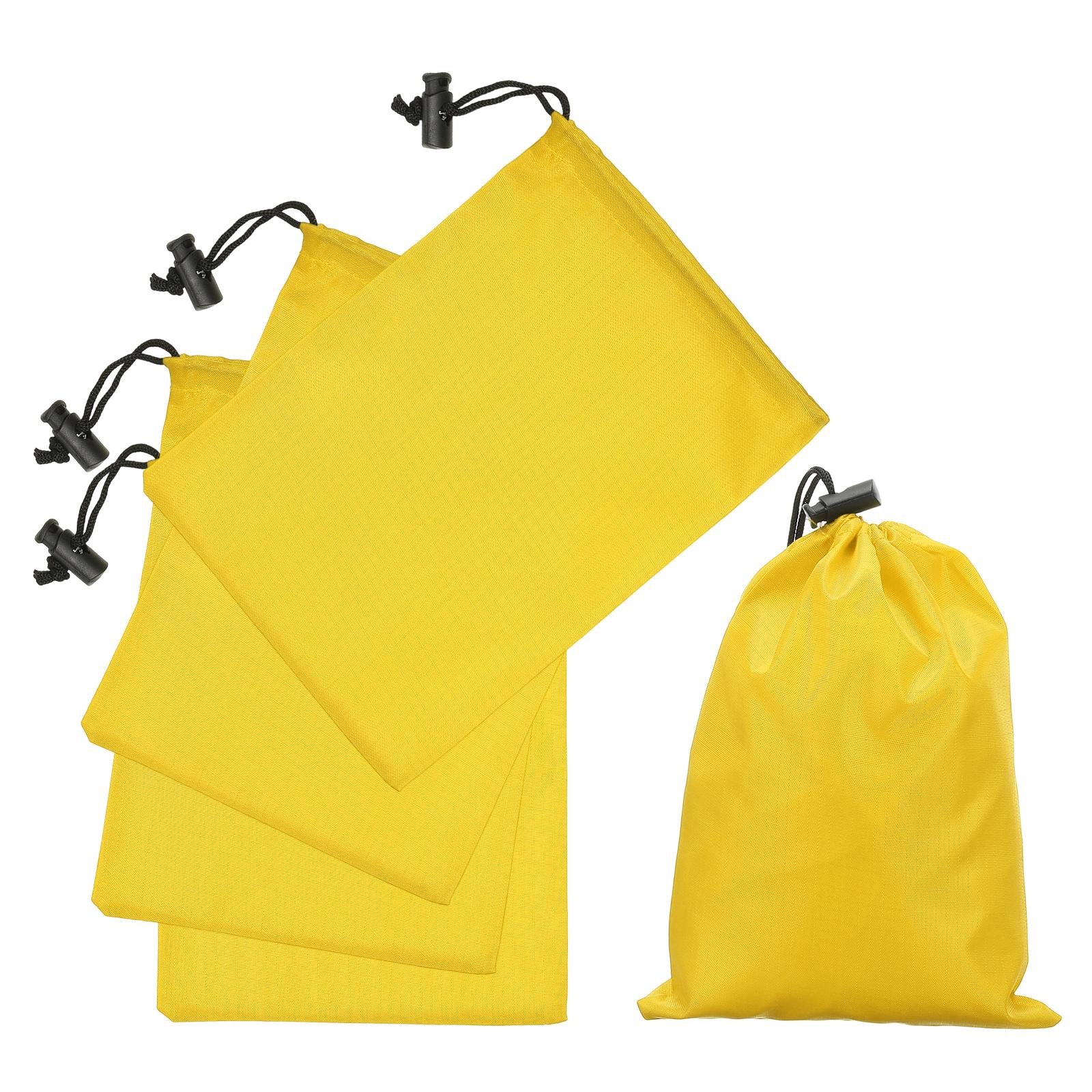 

5Pcs Waterproof Drawstring Storage Pouch Multi-functional Bag Durable Shoes Underwear Travel Sport Bags Ditty Bags For Travel 6 x 8 Inch жовтий