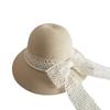 New Summer Straw Hat Women's Pearl Wide Brimmed Sun Hat Trendy French Retro Hepburn Flat Top Sun Protection Hat