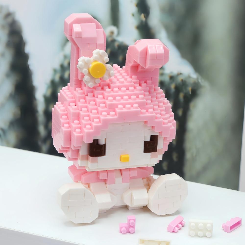 99 style Hello Kitty Building Blocks Cartoon Figures Kuromi Bricks My Melody Children's Assembly Toys Cinnamoroll Gift