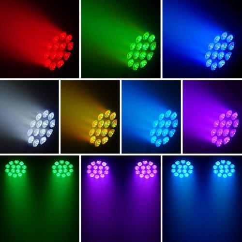ZonQoonz 4-Pack 14LED X 6W Stage Lights with Remote Control, RGBW (Red, Green, Blue, White) Multi-Color Changing, Disco Light, Voice Control, DMX512 4