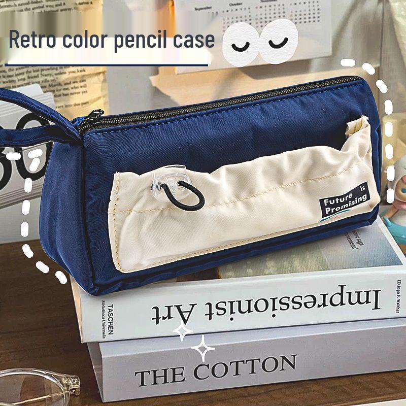 Retro Pencil Case: Stylish Stationery Bag for Girls - Suitable for Elementary To College Students
