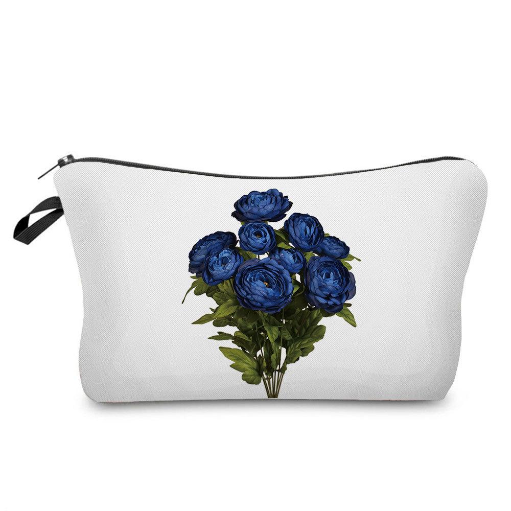 Women Flower Print Cosmetic Bag Toiletries Organize Travel Storage Case 6379