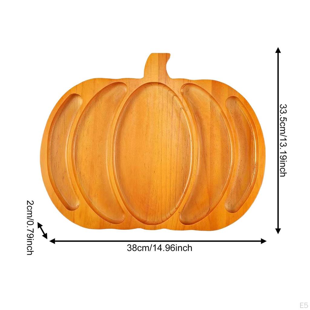 Halloween Pumpkin Shaped Serving Tray, Divided Chip and Board, Appetizer Platter for