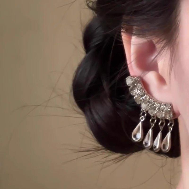 Light Luxury Vintage Chinese Style Water Drop Tassel Dangle Earrings For Women