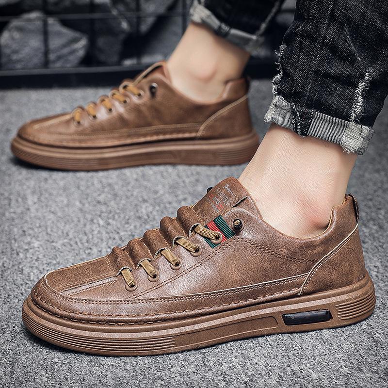 Leather Shoes Men's 2025 New British Style Casual Business Dress Low-top Board Shoes Classic Versatile Trend Shoes