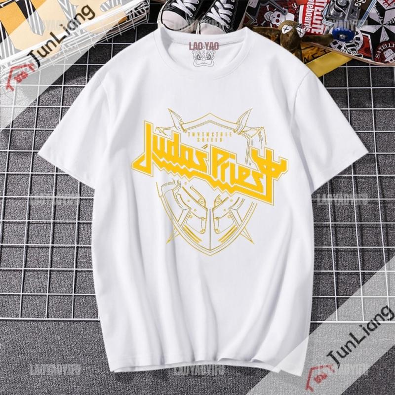 Judas Priest Band Streetwear Fashion Hip Hop Rock Tshirts for Women Harajuku Alphabet Tshirt Goth Clothes Sportswear Unisex Kpop S