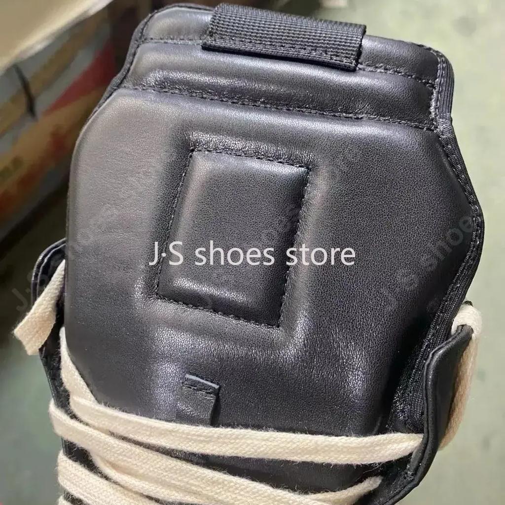 Brand R-o Men Casual Shoe Women Sneaker Black Leather High Top Shoes Lace Up Geobasket Zipper Ankle Boot Sneakers Flat Boots