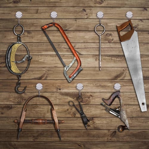 EGEN (6-Pack) Plasterboard, Plywood, and Wood Hooks, 10kg Weight Capacity, Three-Pin Wall Hooks, Non-Scratch, for Clear Walls