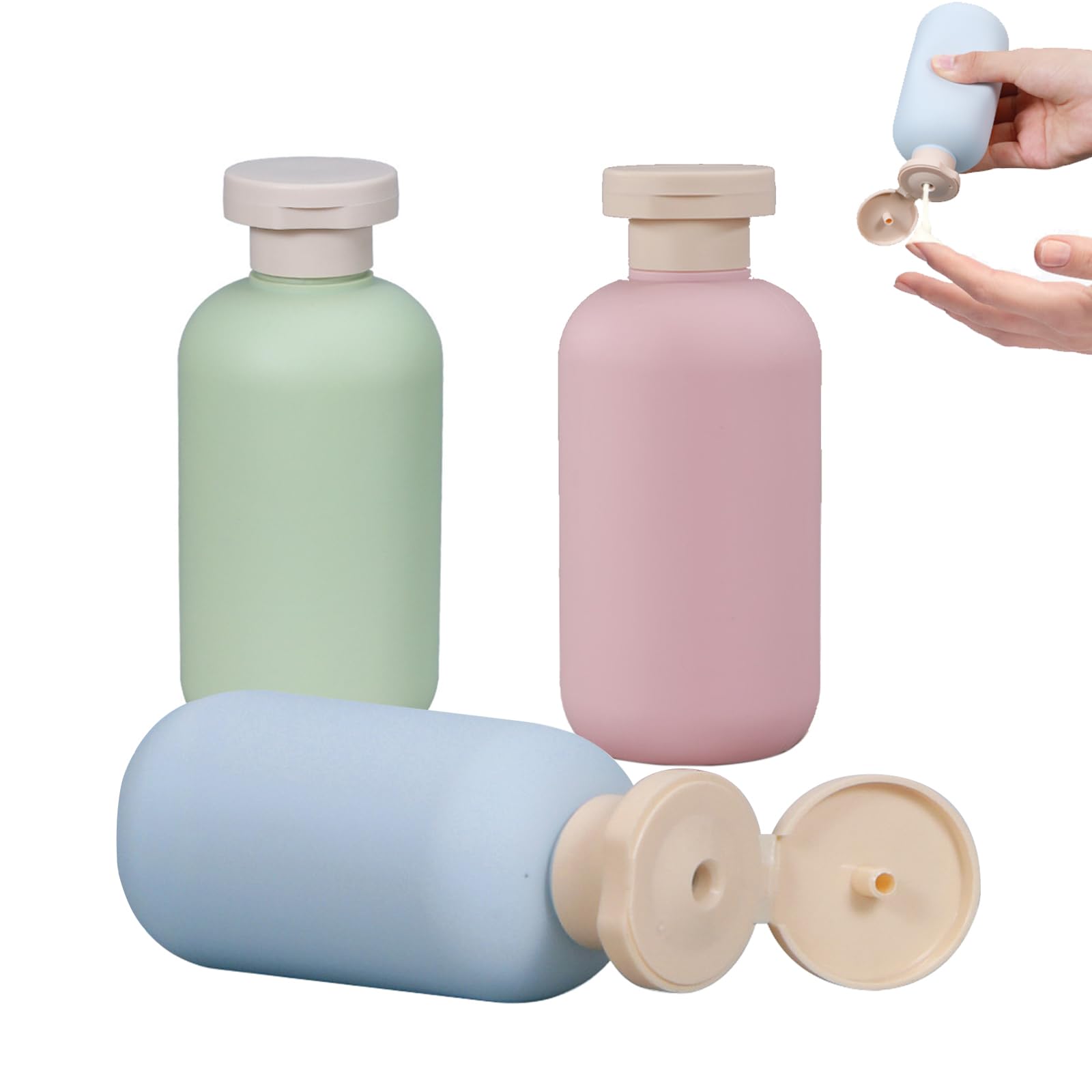 

Set of 3 200ml Travel Shampoo Bottles, Refillable, Large Capacity, Airtight, Leakproof, Portable, Stylish, Small Containers for Travel, Lotion,