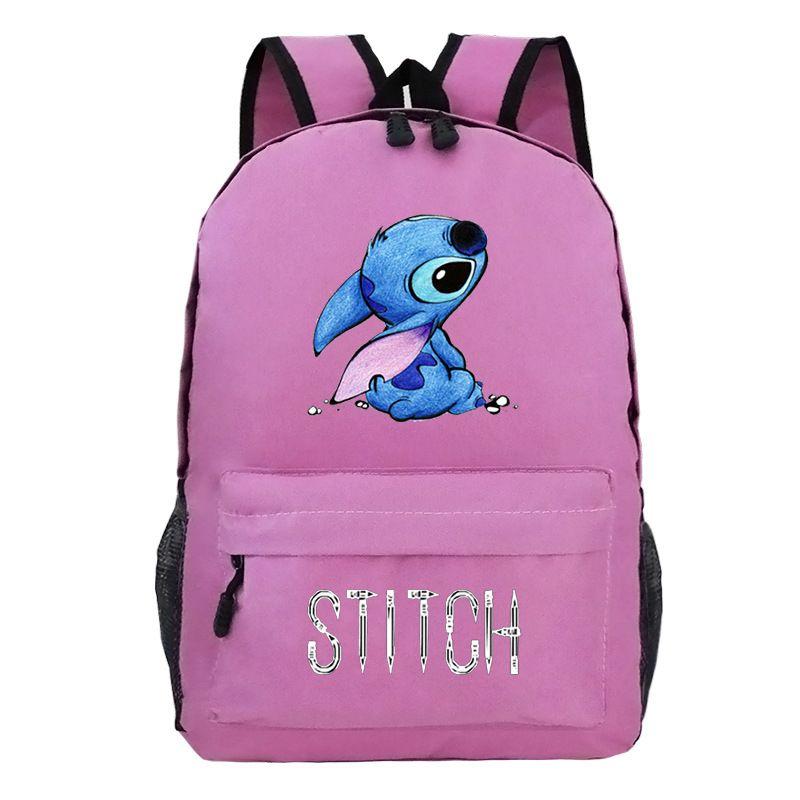 

Рюкзак Stitch для мальчиков, детей, школьников, студентов, дорожные сумки, подарок, многоцветный Pink