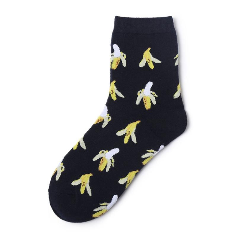 Korea Style Women Socks Cotton Fruit Food Socks Cherry Peach Banana Egg Hamburger  Avocados Socks