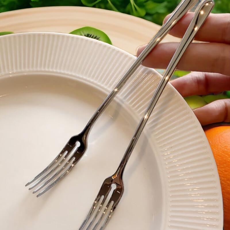 Elegant Stainless Steel Fruit & Dessert Fork Set (2 Pcs)