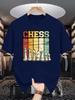 Retro Distressed Chess Pieces Graphic Unisexs Crew Neck T Shirt Board Game Print Short Sleeve Casual Cotton Daily Street Tops