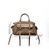 Women'S Leopard Print Personalized Tote Bag Large Capacity Splicing Multi-Pocket Trendy Shoulder Bag