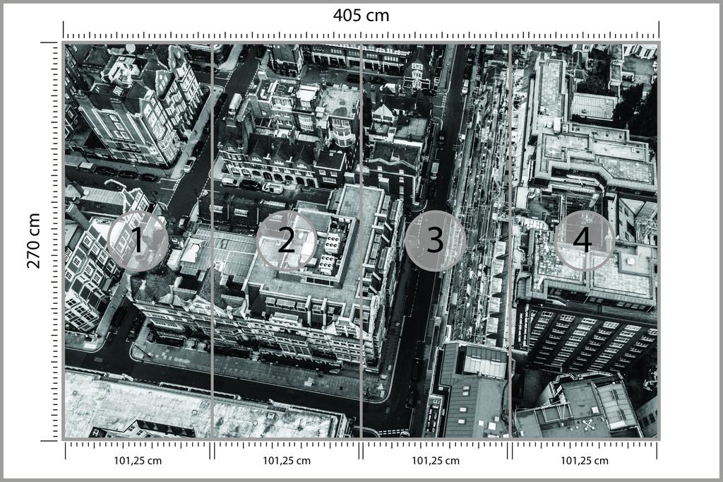 Photomural London Black And White  Washable Fleece 405x270