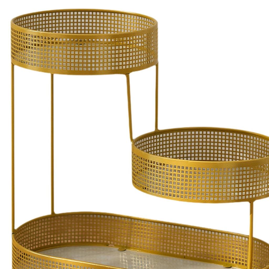 Cesta de Frutas de 3 Niveles Bol Alambre Metálico Estante de Encimera de Cocina para Cebolla