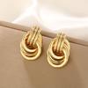 Unique Multi Layer Round Knotted Studs Earrings for Women Fashion Simple Versatile Geometric Earrings Trendy Daily Wear Jewelry