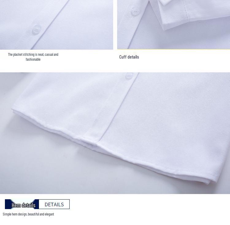 Dětská oděvní souprava: Bílá košile s dlouhým rukávem, Černé dlouhé kalhoty, Khaki dlouhé kalhoty a Chlapecká bílá košile s krátkým rukávem