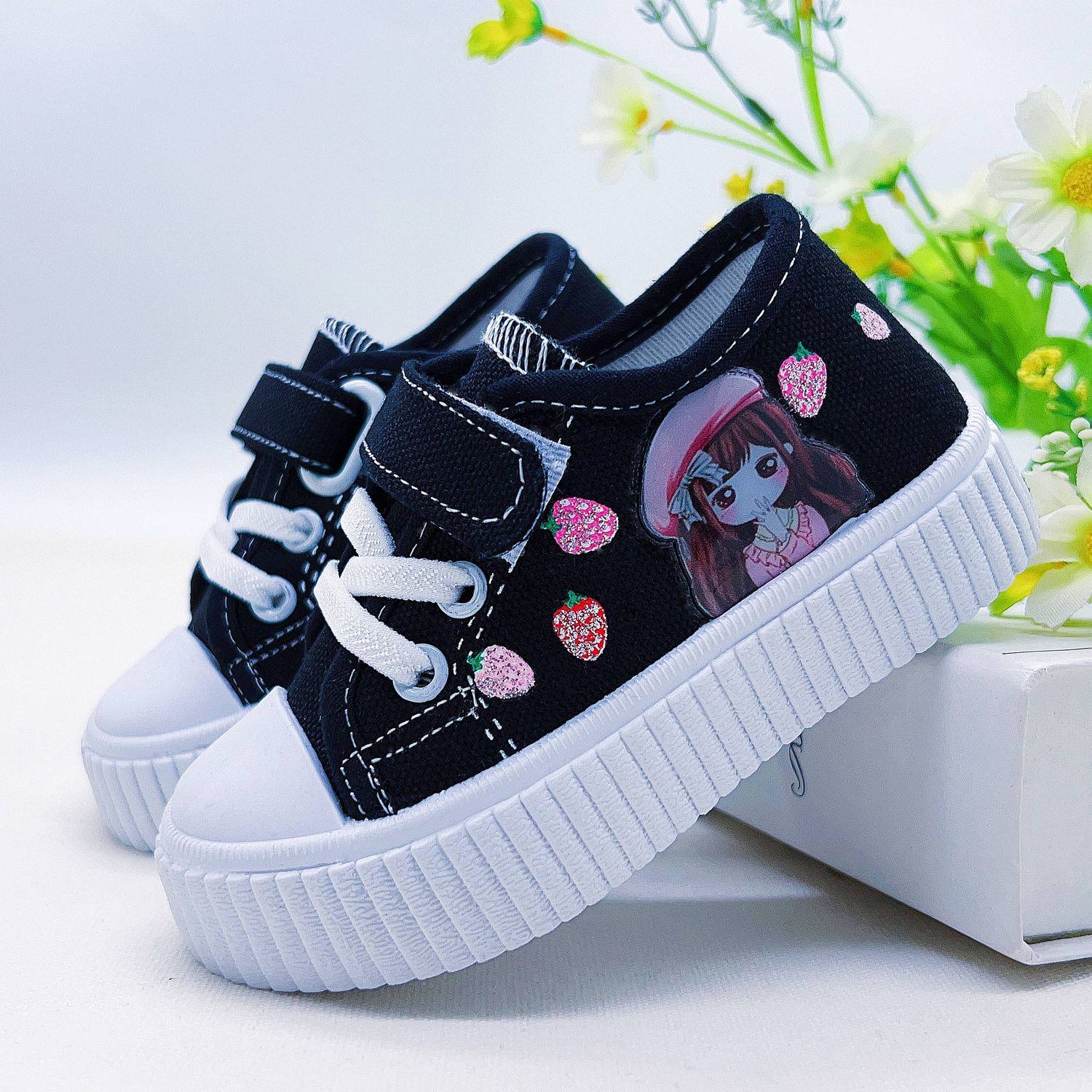 

Парусиновая обувь для девочек, обувь принцессы на мягкой подошве, студенческая повседневная обувь для скейтбординга, джинсовые нескользящие одинарные туфли 33