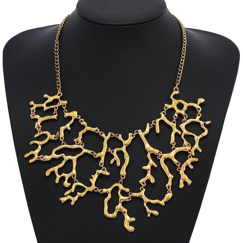 Fashion Unique Vintage Statement Splicing Tree Branch Necklace For Women Jewelry Punk Collar Choker Maxi Necklace Collier Femme