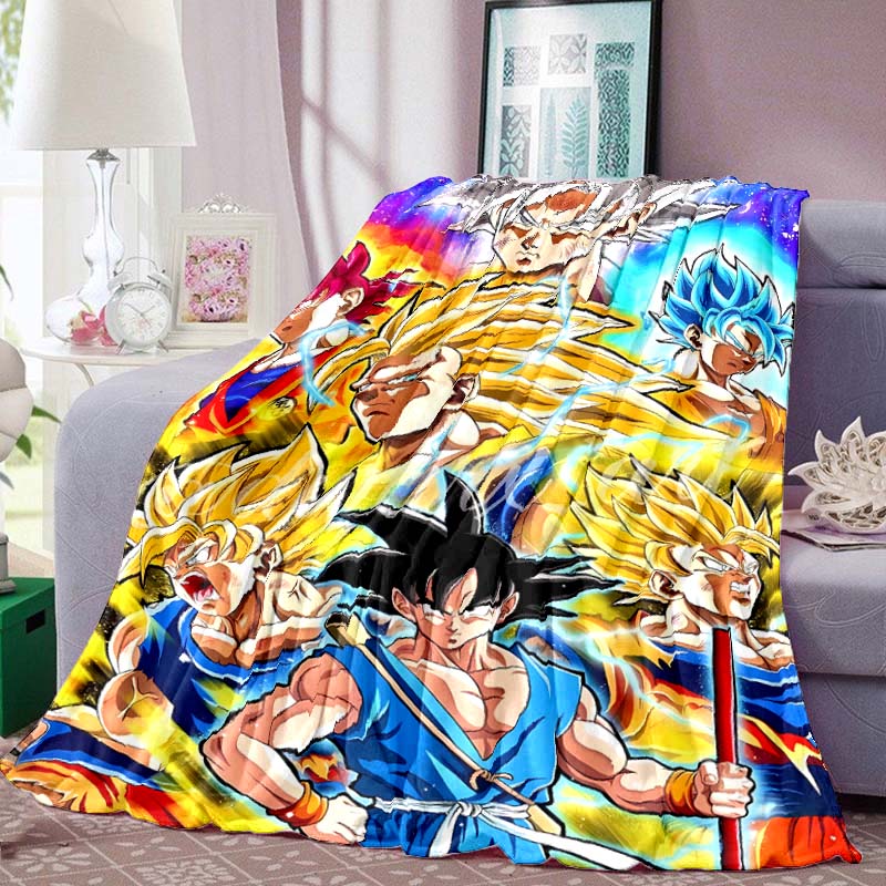 

Dragon Ball Print Blanket Warm Comfortable Flannel Blanket for Bedrooms, Sofas, Beds, Chairs, Picnics, Travel -LXR18 75x90cm
