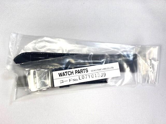 L07Y018J9 SEIKO Presage 20mm Leather Strap with Dark for Buckle, Crocodile, Blue, SARW011/ SARX019