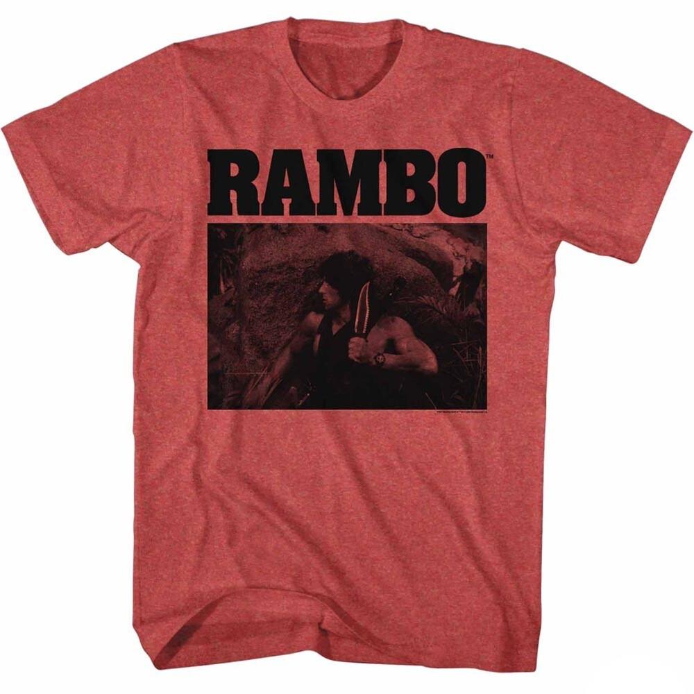 

John J Rambo The Movie T-Shirt Red Machine Unit SM5XL New Red Heather Unisex T-Shirt S