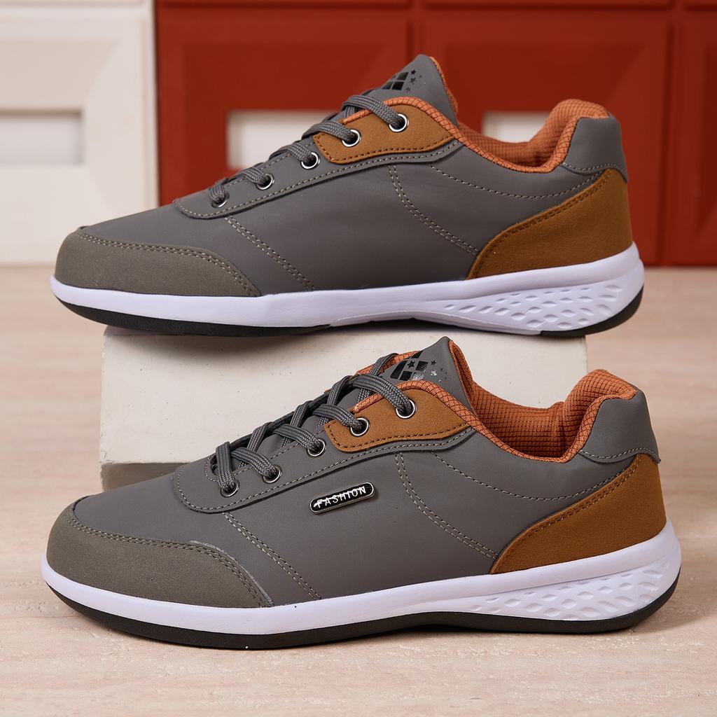 New Arrival Men's Comfortable Casual Shoes, Fashion Leather Non-slip Sneakers, Breathable Lightweight Flat Shoes for Dail
