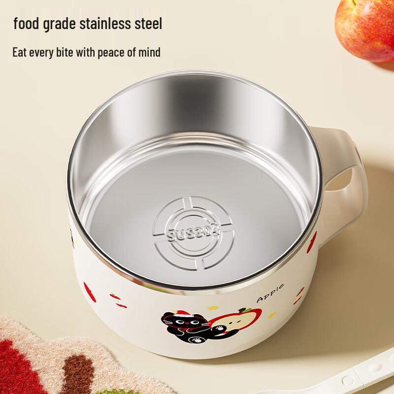 Bessice 304 Stainless Steel Cartoon Instant Noodle Bowl with Lid