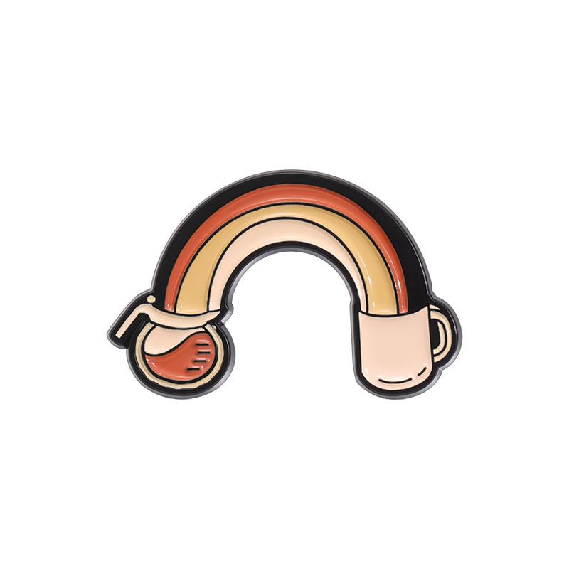 

Funny Coffee Cup Kettle Metal Brooch Cartoon Cute Vintage Cup Badge for Friends Kids Enamel Pin Clothing Bag Accessories Jewelry